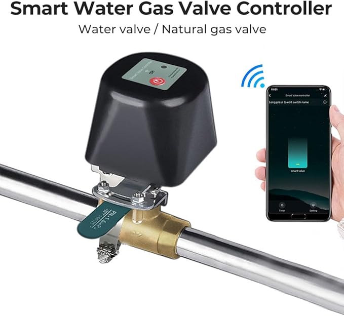 WiFi Robot Waterproof Valve Tuya Smart Remote Control APP Remote Control Water Pipe Gas Wireless Valve Switch US Plug