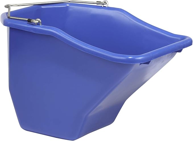 Little Giant® Plastic Better Bucket | Horse Feed Bucket | Ergonomically Designed | Flat Back Bucket | Made in USA | 20 Quarts | Blue