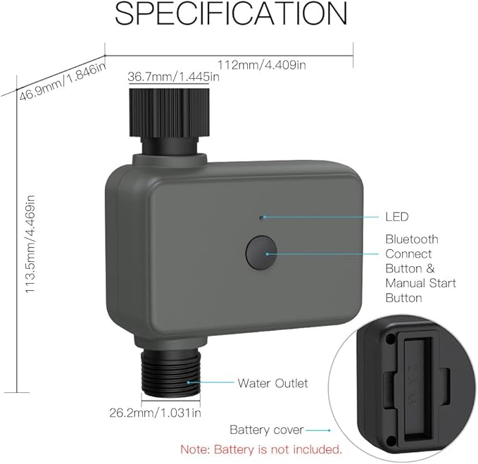 WiFi Hose Timer Sprinkler Timer, Watering Timer for Hose, Faucet Timer for Water Hose Sprinkler Outdoor Programmable
