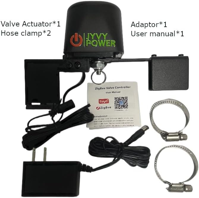 Upgrade Zigbee 3.0 Smart Water Valve Shutoff Reinforced Mounting Arm Durable Metal Gear (TUYA/SmartThings Hub), Alexa/Google Compatible, 2.4 GHz, Motorized Ball Valve Actuator