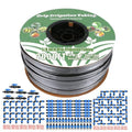 2000FT 5/8" Drip Tape Irrigation Kit, 16 Mil Heavy Duty with 6" Emitter Spacing, Silver Reflective Drip Tape Helps Prevent Pecking & Biting Damage, Heat-Safe for Seedlings, Reinforced PE Material