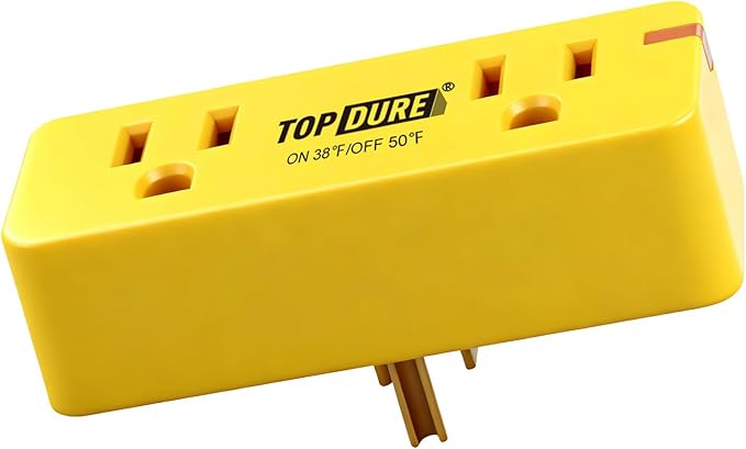 Thermostat Plug Outlet for Heat Cables, Temperature Controlled Outlet with Auto On at 38℉/Off at 50℉