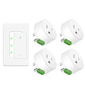 NineLeaf Zigbee Smart Remote Outlet with Wall Decor Switch,Zigbee Repeater,Wireless Plug with APP & Voice Control, Compatible with Alexa &Google Assistant, Timer & Schedule,1 Switch+4 Outlets