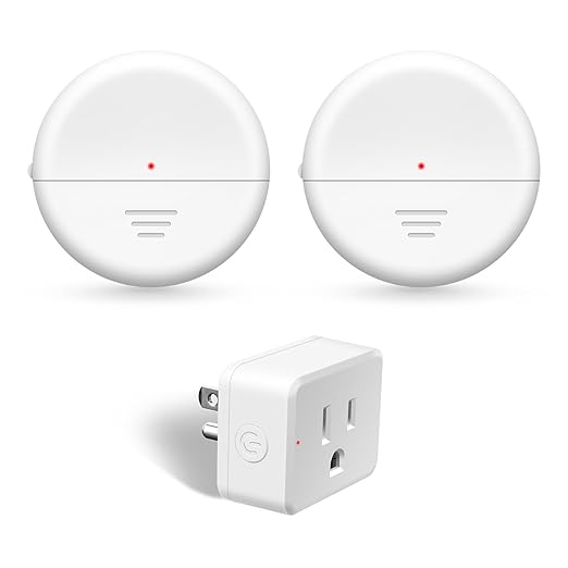 NineLeaf Wireless Motion Sensors Plug, PIR Sensor Outlet with Timer Setting to Auto Turn On/Off, Adjustable Detection Range, 15A/1500W Remote Control Plug for Christmas Lights, Fans(2Sensor 1Plug)