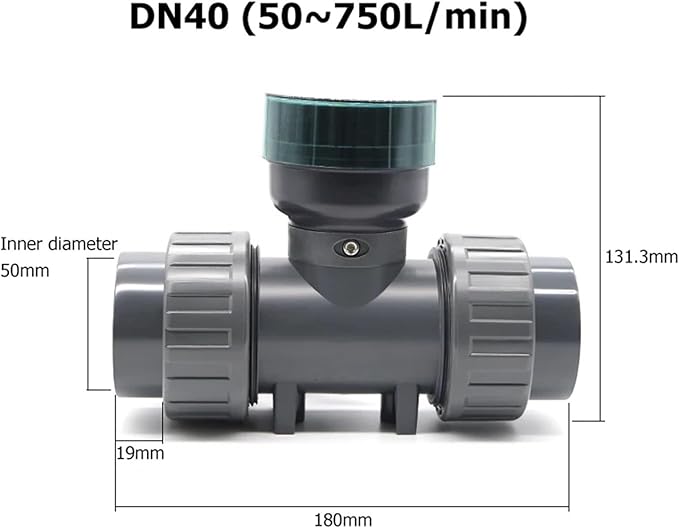 RS485 Digital Display Flow Meter High Precision Smart Electronic Flowmeter UPVC Water Flow Sensor for Farm Garden Irrigation(DN40)
