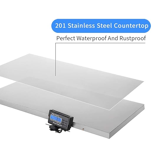 New Model 1100LB(500 KG *0.1 KG) Large Platform 41 inch Postal Digital Shipping Livestock Scale Pets Scale Small Cow or Pig Scale Animal Scale Dog Scale with Both Plug and Battery