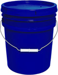 MKS Plastics 5-Gallon Bucket with Airtight Lid – Made in USA, Food Grade BPA Free Plastic, Heavy Duty Multi-Use, Metal Handle with Grip, Stackable Storage – Fina Blue, 1 Pack