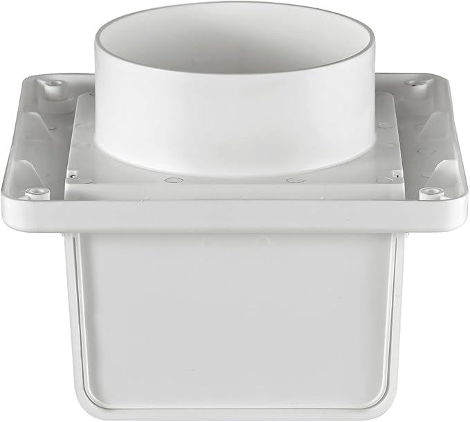 Lambro 143W 4-inch Plastic Soffit Exhaust Dryer Vent with Damper - White