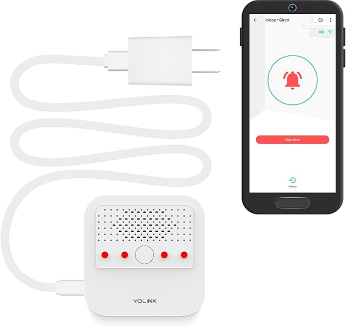 Smart Siren Alarm, Wireless Home Security Alarm with 110 dB Loud Audible Alerts, Remote Control, Compatible with Alexa, Google, Home Assistant, IFTTT - Hub Required