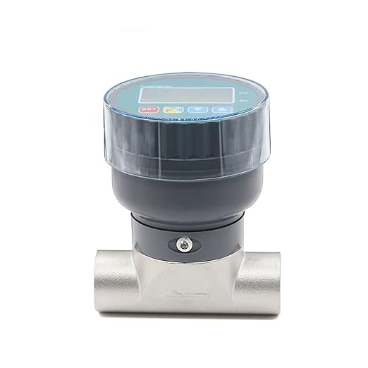 RS485 Electronic Digital Display Flowmeter Stainless Steel Male/Female Thread Smart LCD Electronic Flow Meter Water Flow Sensor(DN15,Female Thread)
