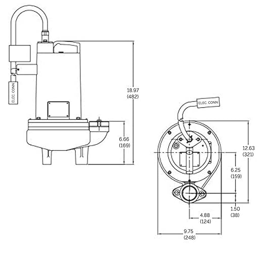 Barnes SF51 Submersible Cast Iron Fountain Pump – 1/2-HP, 9,900 GPH, 15' Cord, For Dramatic Decorative Water Displays