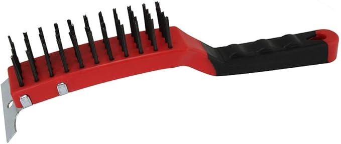 Warner 12" 4x11 Row, Steel Wire Brush with Scraper, 10485