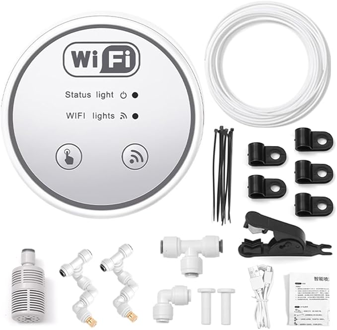 WiFi Gardening Water Timer Cellphone APP Control Garden Automatic Watering Device Balcony Irrigation Controller (2 nozzles Set)