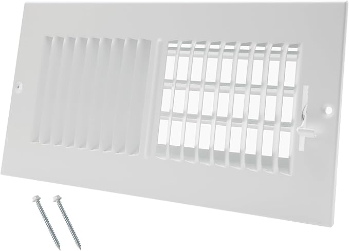 10 x 4 Inch [Duct Opening] Air Vent Covers for Wall or Ceiling - High Airflow 2 Way Steel Ventilation - Adjustable Wall/Ceiling Register, 11-3/4 Inch x 5-3/4 Inch [Overall Dimensions]