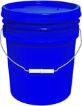 MKS Plastics 5-Gallon Bucket with Airtight Lid – Made in USA, Food Grade BPA Free Plastic, Heavy Duty Multi-Use, Metal Handle with Grip, Stackable Storage – Blue, 1 Pack