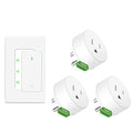 NineLeaf Zigbee Smart Remote Outlet with Wall Decor Switch,Zigbee Repeater,Wireless Plug with APP & Voice Control, Compatible with Alexa &Google Assistant, Timer & Schedule,1 Switch+3 Outlets