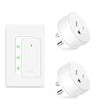 NineLeaf Remote Control Outlet Plug Wireless On Off Power Switch, Wireless Light Switch for Lamp, Light, Fan, Programmable, Compact, 500ft RF Range, FCC Listed,1Remote +2Outlets