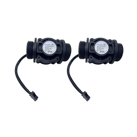 1" Water Flow Sensor Food-Grade Switch Hall Effect Flowmeter Fluid Meter Counter 1-60L/min (Pack of 2）