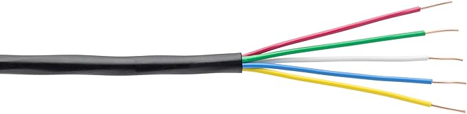 Orbit 57094 Underground Sprinkler Wire, 5-Strand Solid, 50 Ft, UF/UL Listed, Multi-Color, Gauge