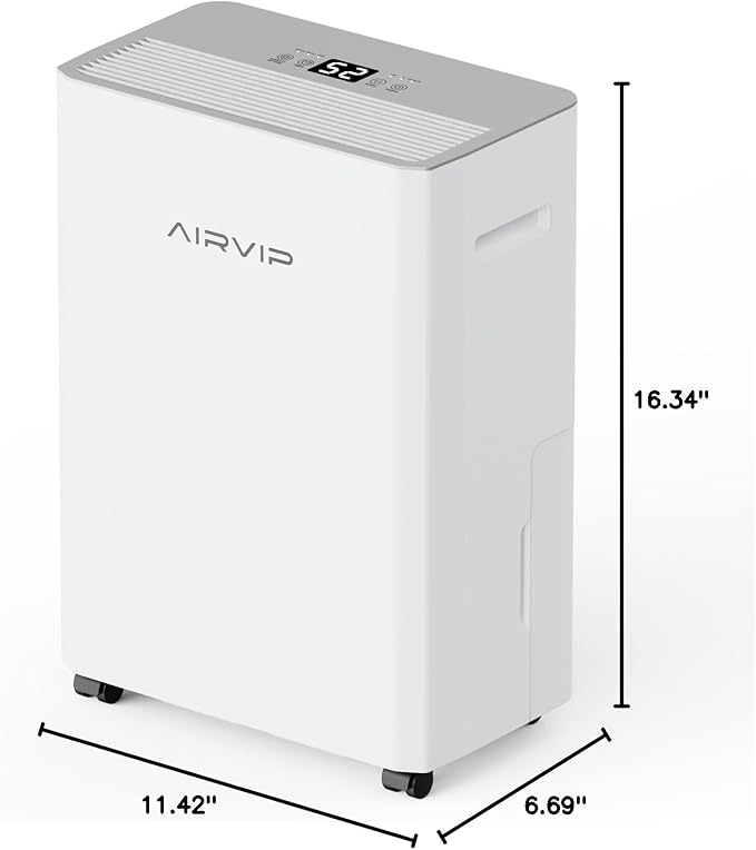 34 Pints Dehumidifiers for Home with 6.56ft Drain Hose, 2441 Sq.Ft Quite & Energy Efficient Dehumidifier for Basement Bedroom Bathroom with Auto Shut Off,2.5 L Water Tank,Smart Humidity Control