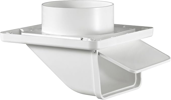Lambro 143W 4-inch Plastic Soffit Exhaust Dryer Vent with Damper - White