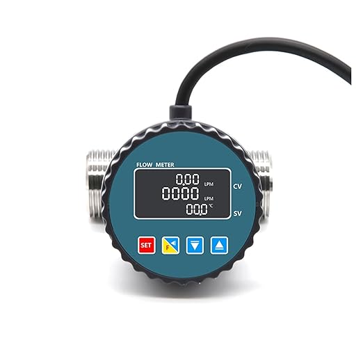 RS485 Electronic Digital Display Flowmeter, Stainless Steel Smart LCD Electronic Flow Meter, Water Flow Sensor Accurate Measurement(Male Thread,DN20_LCD Version)