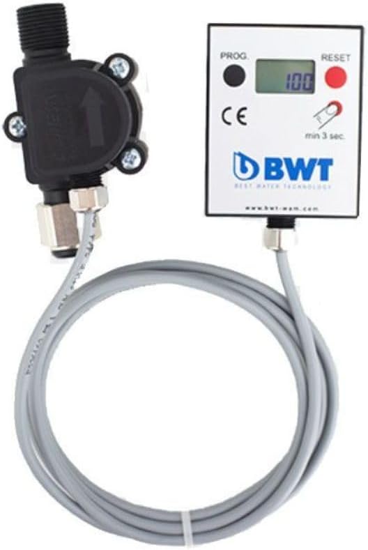 BWT Aquameter HF Water Filter Meter 3/8" with LCD Display – High Flow (100–700 l/h) – For Water Lines & Large Equipment – Battery-Powered
