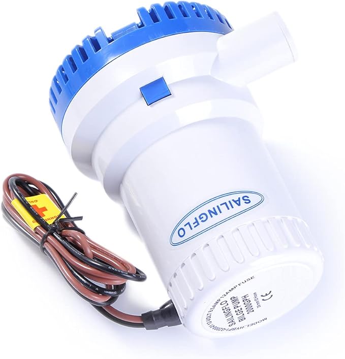 12V Bilge Pumps for Boats-2000 GPH 1-1/8"(29mm) Outlet High Flow Rate Non-AutIomatic Bilge Water Pump,Submersible Boat Accessories,Electric Marine Bilge Pump Waterproof Reset