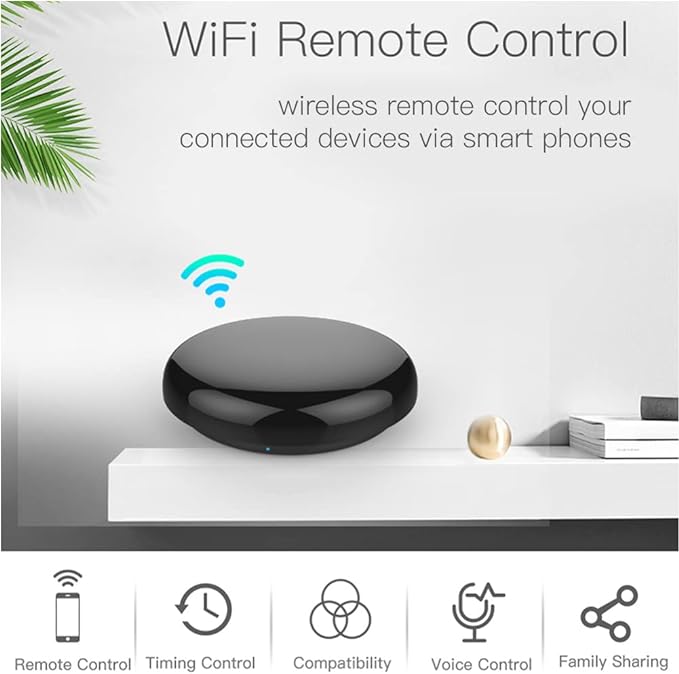 MOES WiFi Smart IR Remote Controller Smart Home Infrared Universal Remote Blaster,One for All Control AC TV DVD CD AUD SAT etc,Compatible with Alexa and Google Assistant,No Hub Required (Pack of 2)