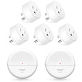 NineLeaf Wireless Motion Sensor Plug, PIR Sensor Outlet with Timer Setting to Auto Turn On/Off, Adjustable Detection Range, 15A/1500W Remote Control Plug for Christmas Lights, Fans(2Sensor 5Plugs)