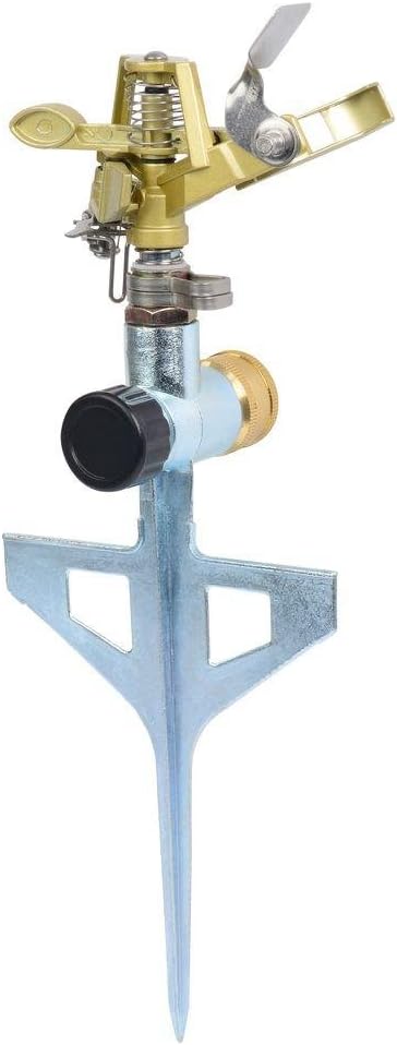 Melnor 9536CH 9536H All Metal Pulsating Sprinkler with Step Spike, Head & Base