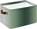 Green Grey Ombre Storage Bins Cubes Waterproof Cloth Storage Basket, Farmhouse Gradient Minimalist Foldable Storage Bags for Shelf Closet Clothes Storages Organizers with Handles 15x11x9.5 in 1PCS