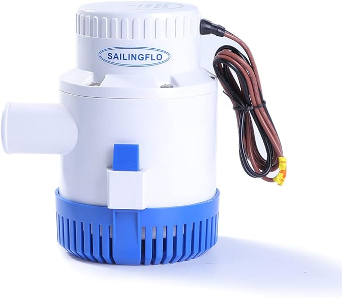 12V Bilge Pumps for Boats-3700 GPH 3-3/4"(40mm) Outlet High Flow Rate Manual Bilge Water Pump,Submersible Boat Accessories,Electric Marine Equipment Waterproof Reset
