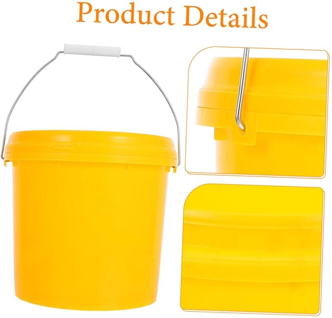Heavy Duty Plastic Bucket with Lid Portable Water Pail with Handle Leakproof for Household Use Versatile Storage for Food Liquids Stackable Design