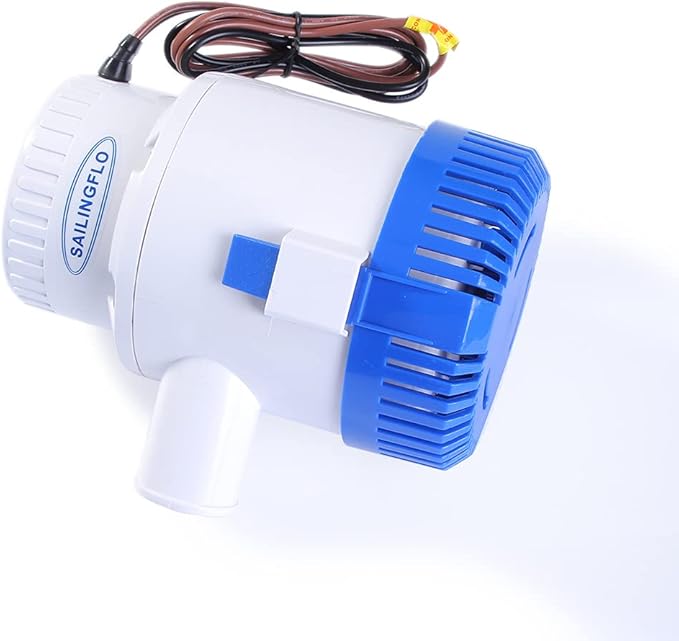 12V Bilge Pumps for Boats-3700 GPH 3-3/4"(40mm) Outlet High Flow Rate Manual Bilge Water Pump,Submersible Boat Accessories,Electric Marine Equipment Waterproof Reset