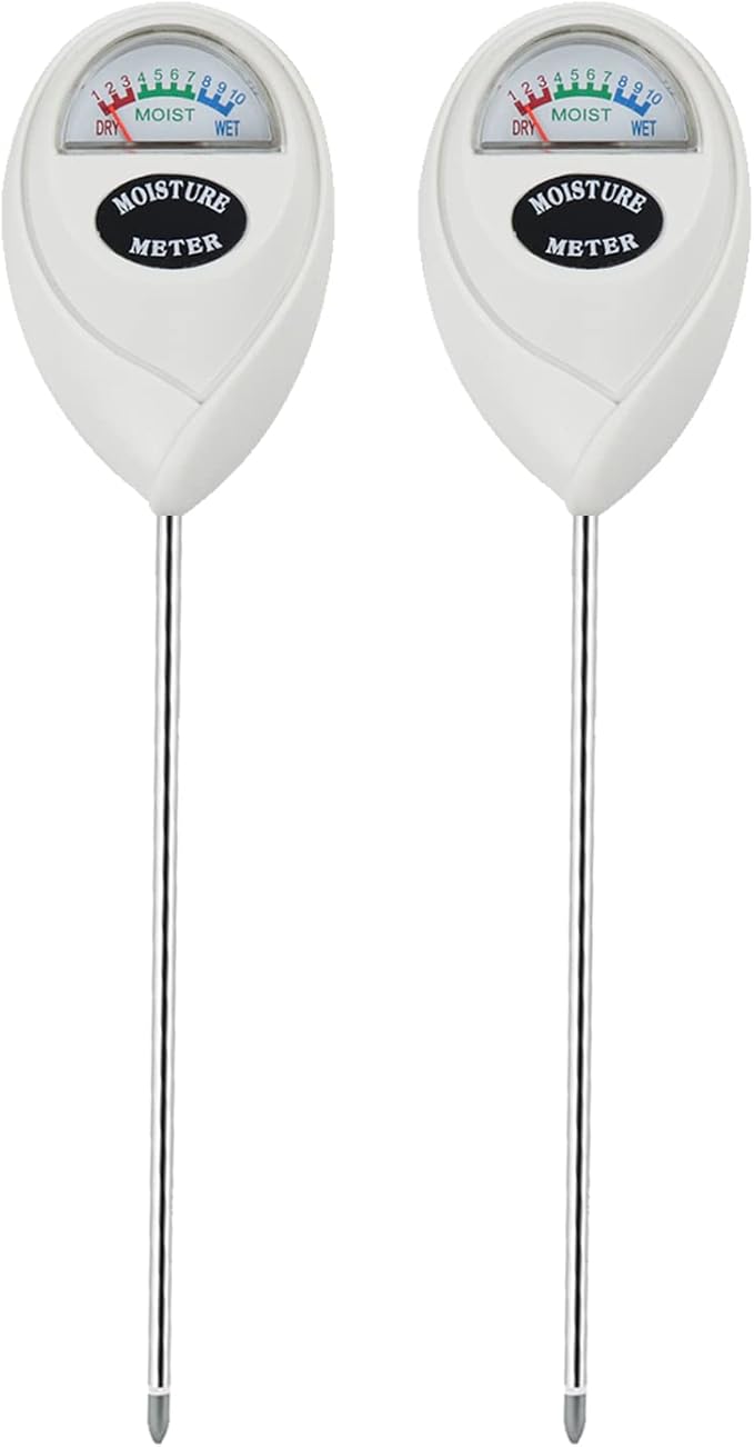 Censinda Soil Moisture Meter, 2 Pack Soil Moisture Monitor for House Plants, Indoor & Outdoor, Garden, Farm, Lawn Plant Care, No Battery Needed(White)
