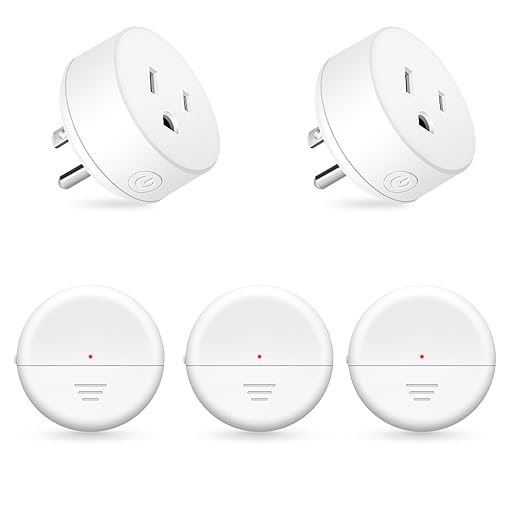 NineLeaf Wireless Motion Sensor Outlet, 15A/1500W, Adjustable Sensing Mode, 260FT Wireless Light Switch Transmitter, No Wiring, Long Time Delay, for Lights, Bathroom Fan, Garage(3Sensor 2Plugs)