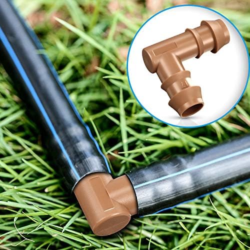 Boao 1/2 Inch Drip Irrigation Fittings 28 Pcs Barbed Connectors Tubing Kit Irrigation Parts Barbed Connectors Including 7 Tees 7 Couplings 7 Elbows and 7 End Cap for Drip or Sprinkler Systems