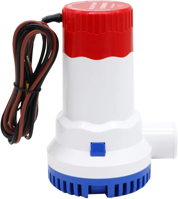1500 GPH Marine Electric Bilge Pump 12V Low Noise Non-Automatic Boat Bilge Pump, Suitable for All Kinds of Ship Type Water Equipment