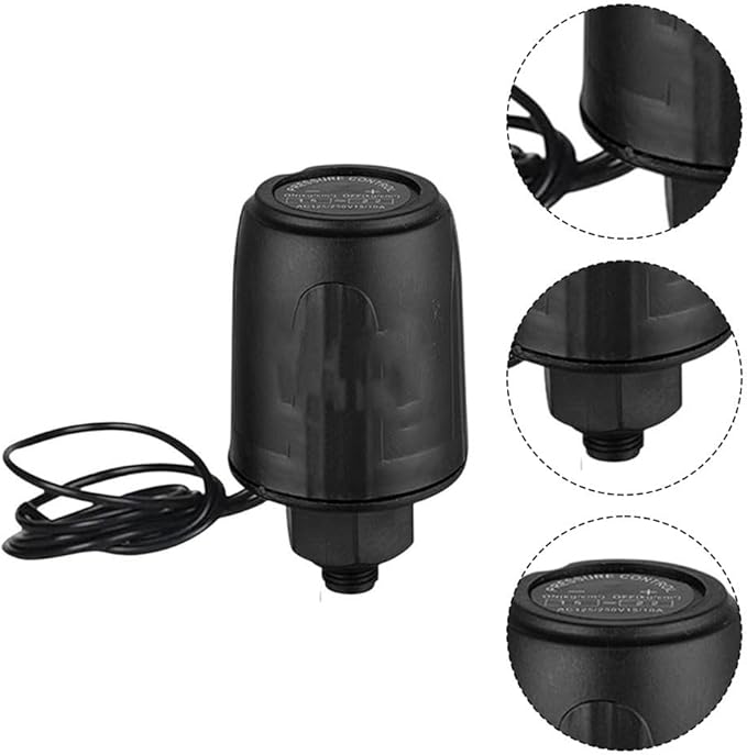 Self Priming Water Pump Controller Adjustable Pressure Switch for Steady Flow Precise Pressure Regulation Easy Installation Tought Plastic Metal 1/4 3/8 Thread Black for Home Industrial(3/8 1.8-2.6kg)