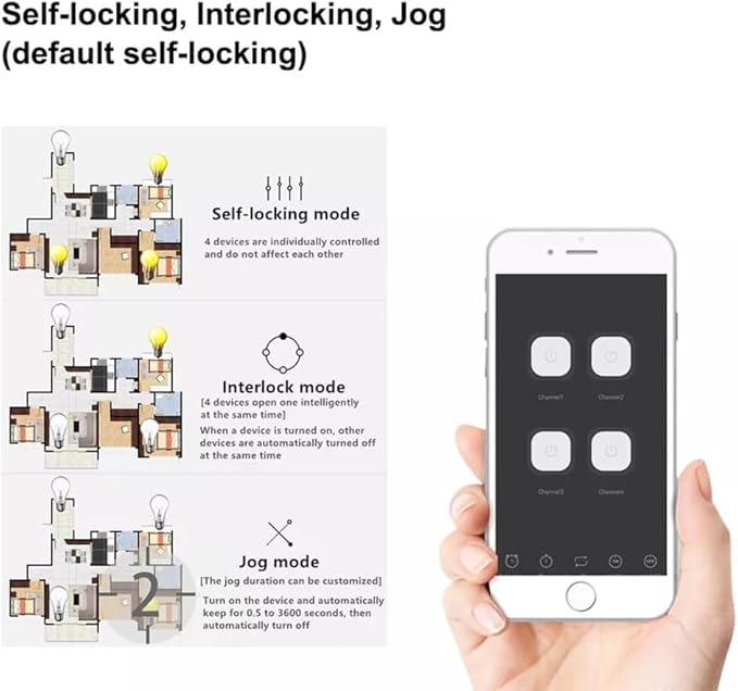 4 Channel WiFi& RF& Bluetooth Smart Dry Contact Relay Switch Module,Phone app Remote/Voice Control,Timer,Compatible with Alexa. (7-32V/USB 5V)