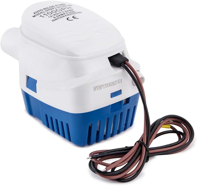 Dontmiss Automatic Submersible Small Boat Bilge Pump 12v Non-polar 1100gph Auto with Float Switch bilge pump for boat(Outlet Diameter：1 1/8")