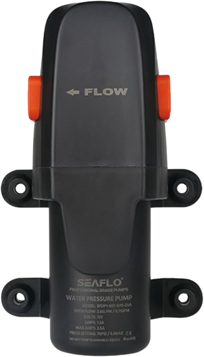 SEAFLO 23A-Series On-Demand Water Pressure Diaphragm Pump (0.7 GPM, 70 PSI, 12V)