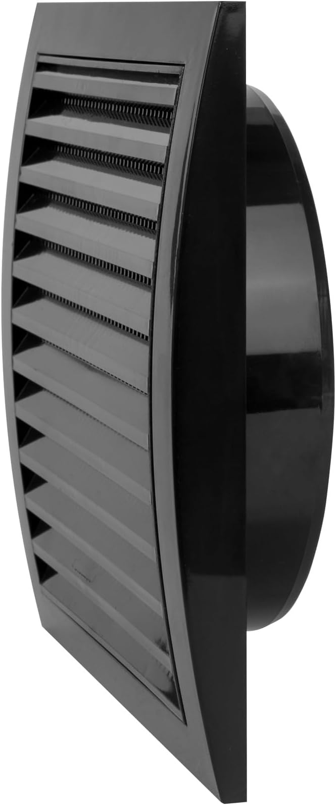Vent Systems 6'' Inch Black Vent Cover - Plastic Louvered Dryer Cover for Bathroom, Kitchen, Garage Exhaust Vents - Exhaust/Supply Air Register Grille for Home Improvement - Indoor and Outdoor