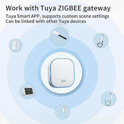 Smart Zigbee Soil Moisture Sensor,Zigbee hub Needed,Accurate Measure Capacitive Probe Moisture/Temperature Meter for Garden Planting Compatible with Homey Hubitat SmartThings Home Assistant