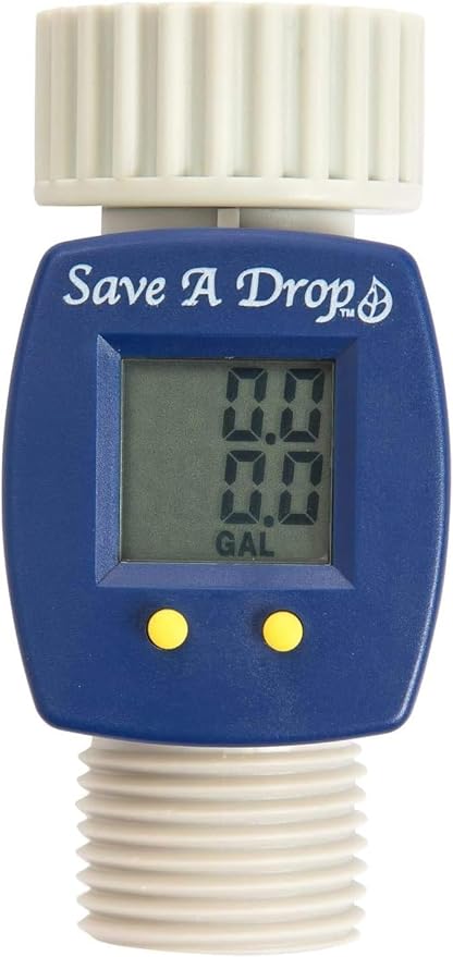 Save a Drop P3 Blue Water Flow Meter | Measure Gallon Usage from an Outdoor Garden Hose | Helps Conserve Water……