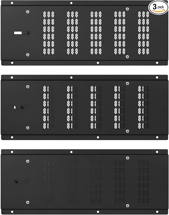 Foundation Vent Cover,Crawl Space Vent Cover for Foundation Garage Attic Home Improvement,16"x6.5" 3PCS Outdoor Crawl Space Air Wall Vent Cover with Damper&Screen to Reduce Moisture,Black