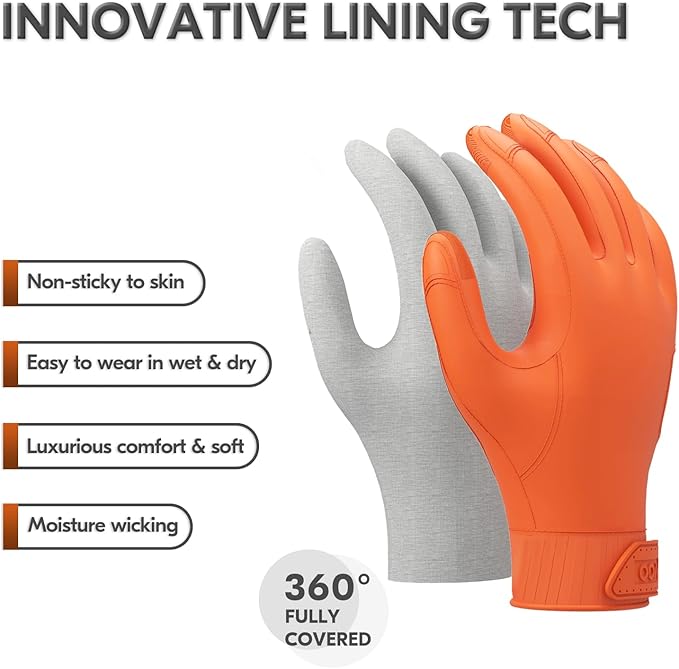 Vgo... NGG X1 Chemical Resistant Work Gloves,Starﬁsh-Gen Seamless Gription Work Gloves,Reusable,Waterproof (TP1147)