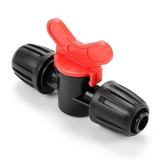 12 Pieces 1/2 Inch Drip Irrigation Valve Fittings, 1/2'' Barbed Shut Off Valve for 1/2 Inch Irrigation Tubing (1/2" ID x 0.650" OD) Anti-leak Straight Irrigation Parts for Garden System
