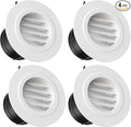 HG Power 3 Inch Vent Cover, ABS Louver Soffit Vents with Built-in Screen Mesh, 4 Pack – Round Exhaust Vent for Inline Duct, Exhaust Fan, Dryer Vent Hose, and HVAC Ventilation, 75mm, White